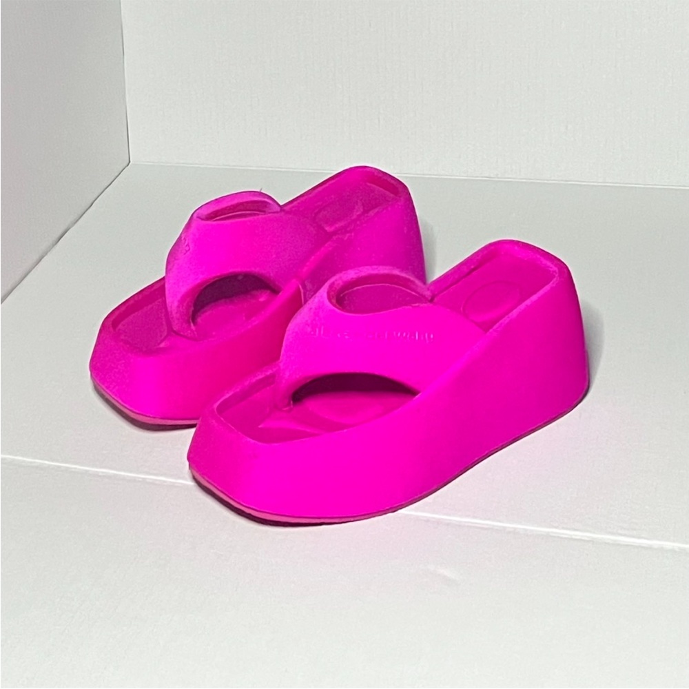 Alexander Wang Hot Pink Platform Slide Sandals